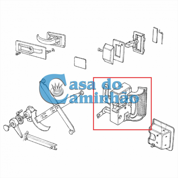 FECHADURA DA PORTA LE - FORD CARGO 1991 A 2011 86HUE21813AA