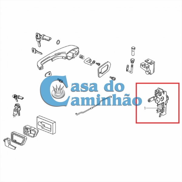 FECHADURA PORTA ESQUERDA - VW WORKER / DELIVERY - 2R0837015