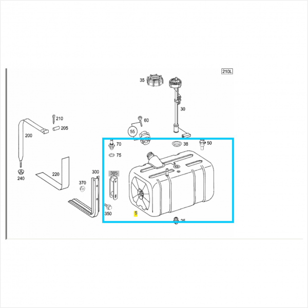 TANQUE DE COMBUSTÍVEL 210 LITROS - MERCEDES 1620 6954700001