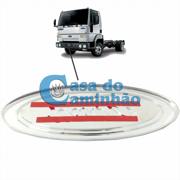 EMBLEMA FRONTAL DA GRADE DE PLÁSTICO - FORD CARGO - XX458K141AA