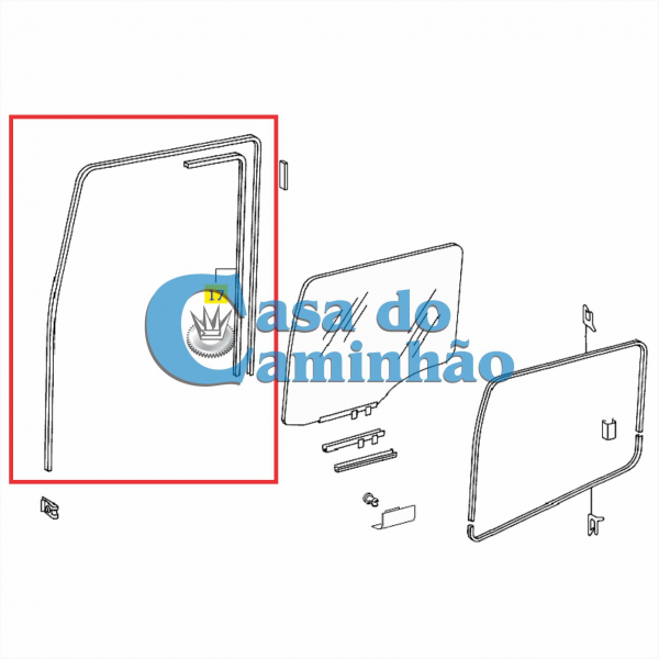 JOGO CANALETA DE PORTA - MERCEDES AXOR / ATEGO - 9587220225
