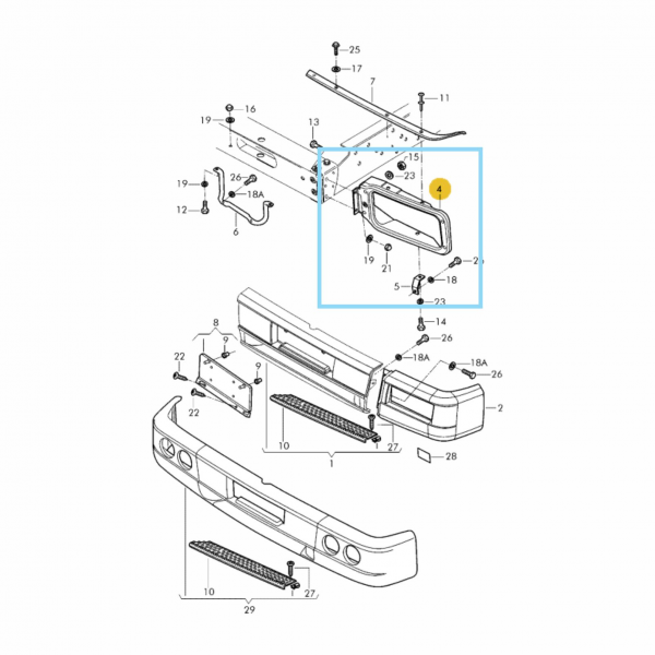 SUPORTE ESQUERDO DO PARACHOQUE - VOLKSWAGEN WORKER 2VF807131