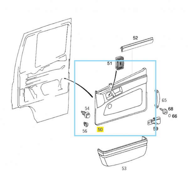FORRO DE PORTA ESQUERDO - MERCEDES 1620 / 1634 - 6947207070