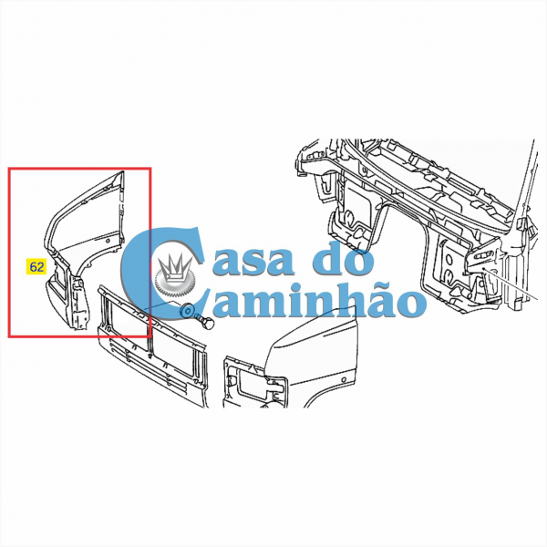 MOLDURA FAROL DIREITO - MERCEDES 709 / 710 PLUS - 6886207804