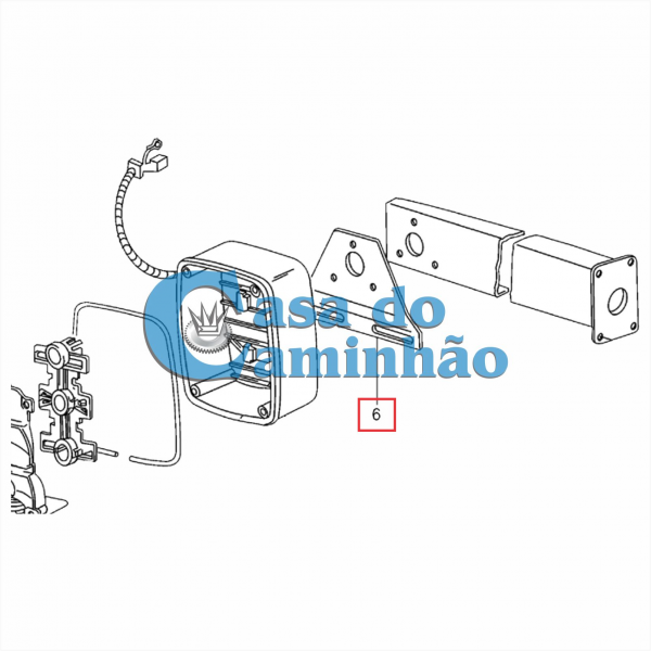 SUPORTE PLACA TRASEIRA - VW CONSTELLATION / WORKER / DELIVERY