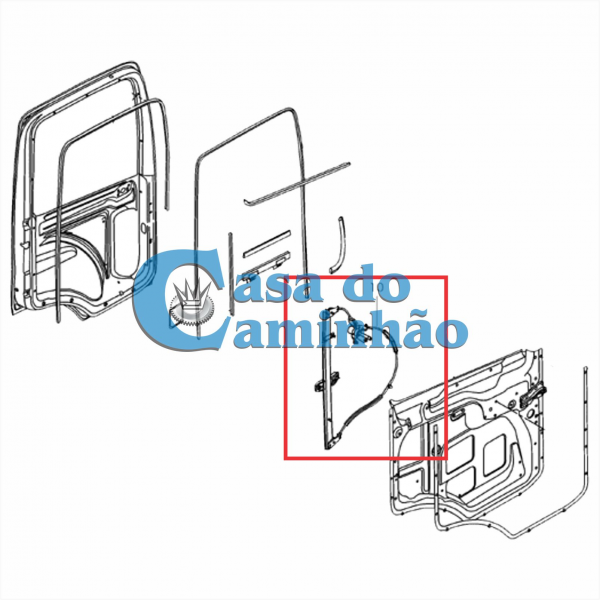 MAQUINA VIDRO MANUAL ESQUERDA - VW CONSTELLATION - 2R2837399
