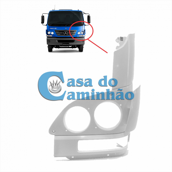 MOLDURA ARO DO FAROL ESQUERDO - MERCEDES ACCELO - 9798800740