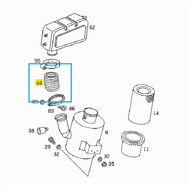 MANGUEIRA FILTRO DE AR MB - MERCEDES L1215 A3845287191