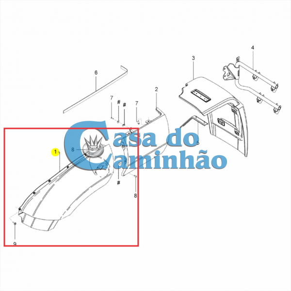 PARALAMA DIANTEIRO DIREITO - FORD NOVO CARGO - BC4516015AAFXWA