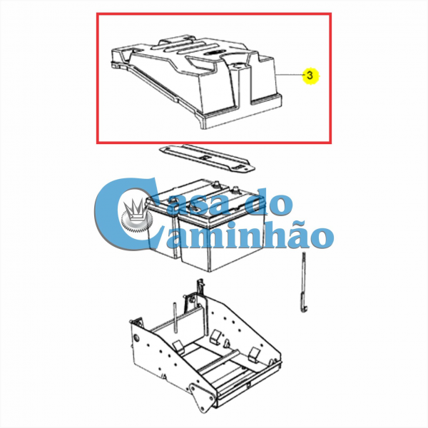 TAMPA DE BATERIA - FORD CARGO 1832E / 2632E - 4C4510A687AA