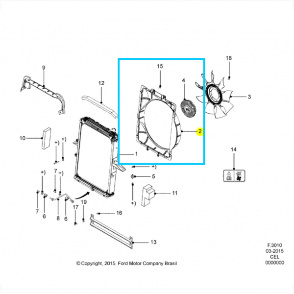 DEFLETOR AR RADIADOR - FORD CARGO 1119 AC458146AC