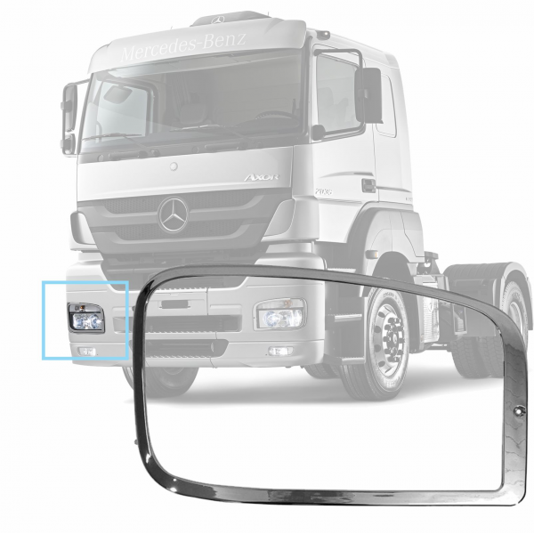 MOLDURA ARO DO FAROL LD - MERCEDES AXOR 2005/... 9...