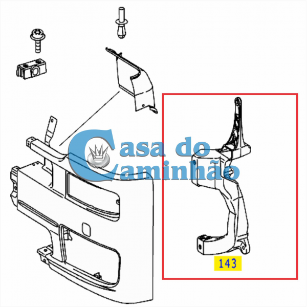 SUPORTE LADO DIREITO DO FAROL - MERCEDES AXOR - 9408851531