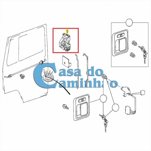 FECHADURA DA PORTA DIREITA - MERCEDES ACELLO - 6947207135