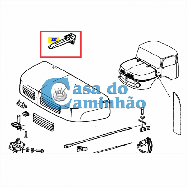 DOBRADIÇA DO CAPÔ LADO ESQUERDO - MERCEDES 1113 / 1114 / 1313 - 3448800028