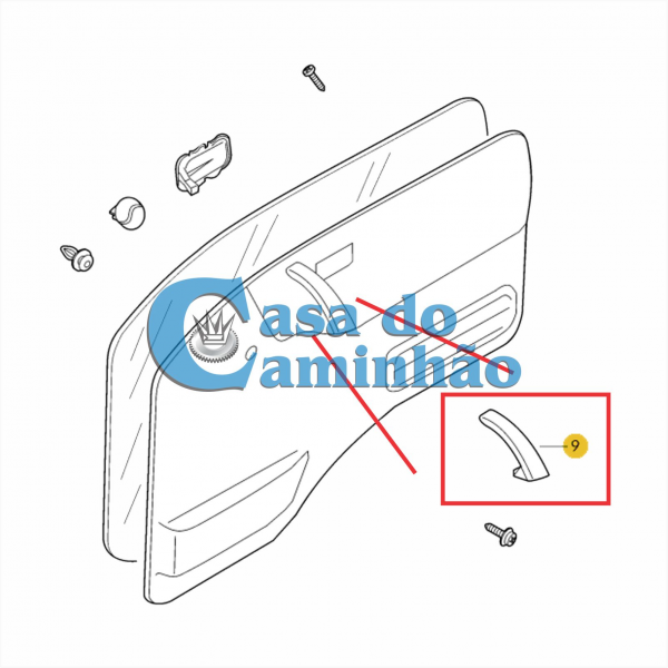 PUXADOR DA PORTA LD - VOLKSWAGEN WORKER / DELIVERY 2R0867162