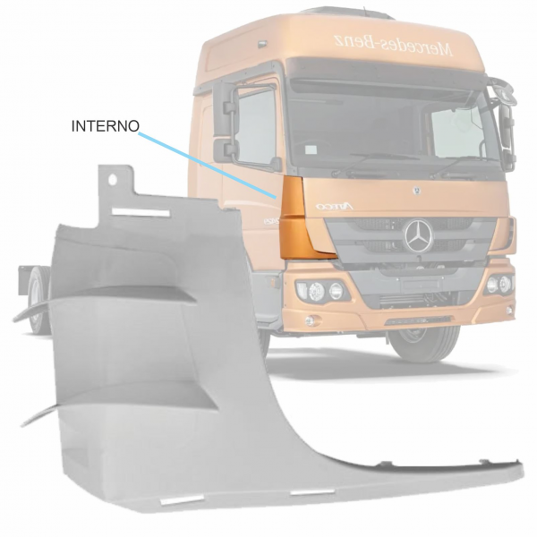 ACABAMENTO DEFLETOR INTERNO LD - MERCEDES ATEGO - ...