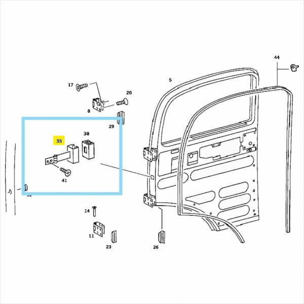 LIMITADOR DA PORTA LONGO - MERCEDES 1113 / 1313 - 3227200216