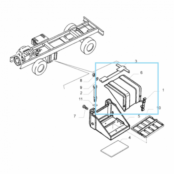 TAMPA DA BATERIA - IVECO TECTOR CURSOR EUROCARGO - 50038410