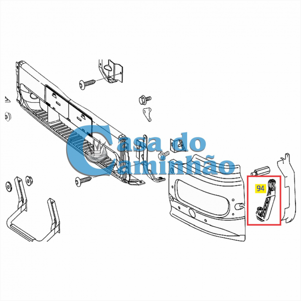 SUPORTE DIREITO DO PARACHOQUE- MERCEDES ATEGO - 9705253539