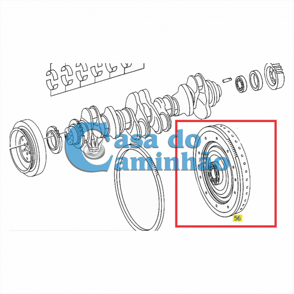 VOLANTE DO MOTOR - MERCEDES 1718 / 1722 / 1723 - 9060303005