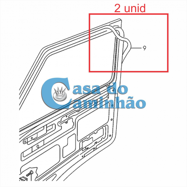 JOGO DE BORRACHA DE PORTA - VOLKSWAGEN WORKER E DELIVERY - 1991 A 2011