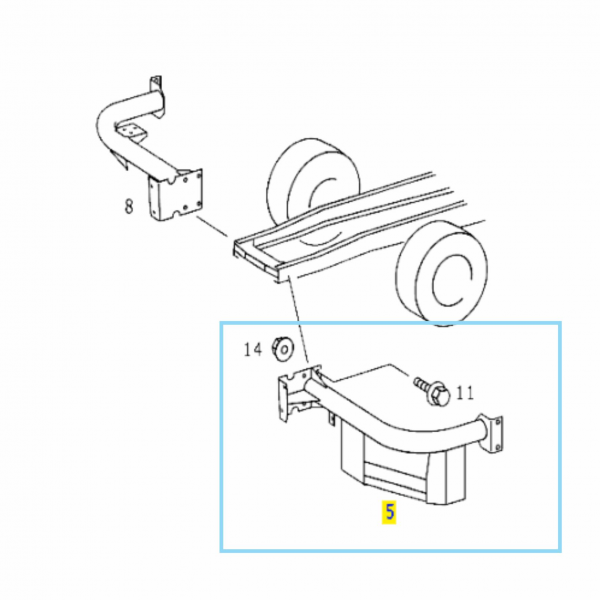 SUPORTE DO PARACHOQUE DIREITO - MBB 1218 1418 1620 1622