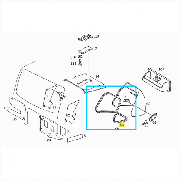 BORRACHA DO CAPÔ - MERCEDES 608 / 709 / 710 / 914 6886837298