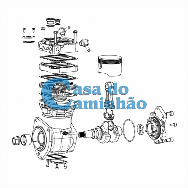 COMPRESSOR DE AR DO FREIO  - VOLVO VM 310 MWM El. - 20578200