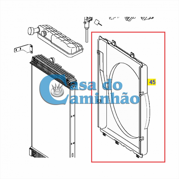 DEFLETOR DE AR DO RADIADOR - MERCEDES AXOR 1933 / 2533 - 9405050655