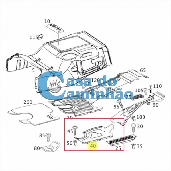 CHAPA DO ASSOALHO ESQUERDO - MERCEDES ATEGO - 9406...