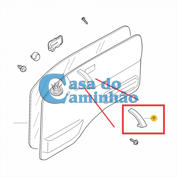PUXADOR INTERNO DA PORTA ESQUERDA - WORKER E DELIVERY 2000 A 2011