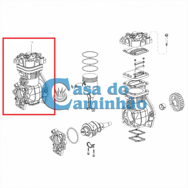 COMPRESSOR DE AR - VOLKSWGEN 8.150 / 9.150 LK38 - 2R0100759