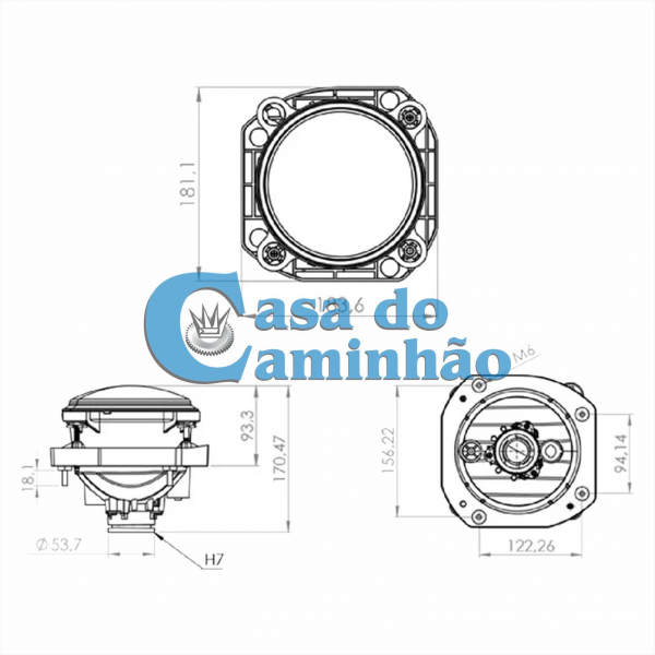 FAROL DIREITO ALTA - FORD CARGO 2012 EM DIANTE BC4513D118AC