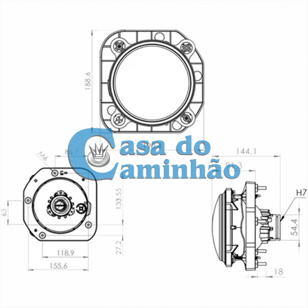 FARÓL LD DA BAIXA - FORD CARGO 2012 EM DIANTE - BC4513D268AB