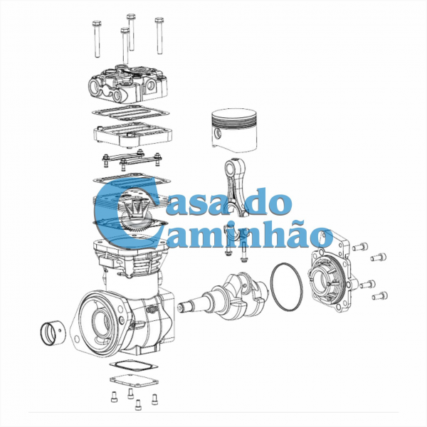 COMPRESSOR DE AR FREIO  - IVECO TECTOR  / EUROCARGO 504016818