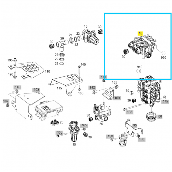 VÁLVULA SOLENOIDE SUSPENSÃO - MBB ATEGO / ACTROS 0013271125