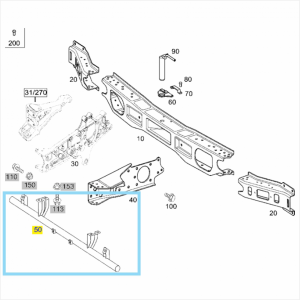 SUPORTE ALMA DO PARACHOQUE - MERCEDES AXOR TODOS 9583100127