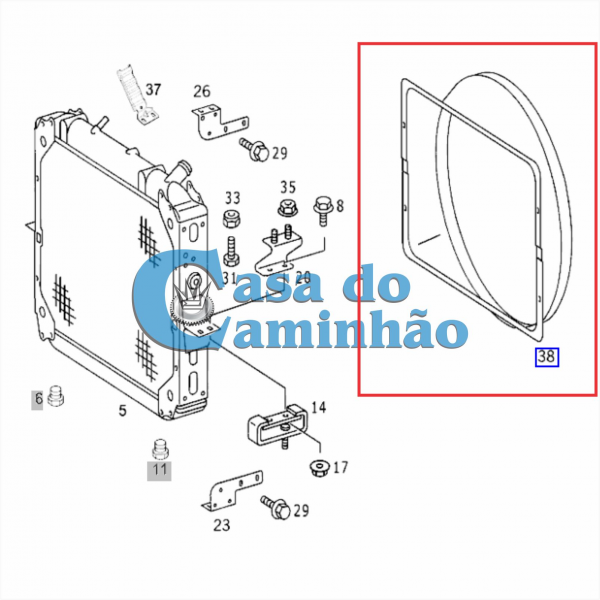 DEFLETOR DE AR DO RADIADOR - MERCEDES 1318 / 1518 6935050255