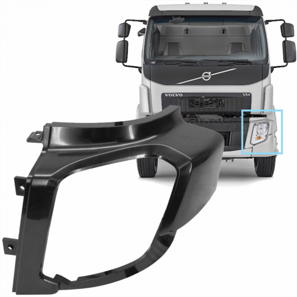 Moldura Do Farol L.e. Volvo Vm 270 Bl Fibras*