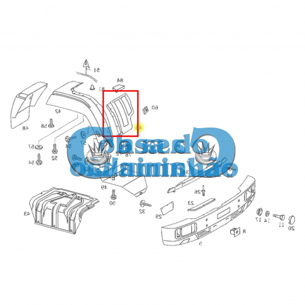 PARALAMA INTERNO ESQUERDO - MERCEDES 1215 / 1720 6938810001