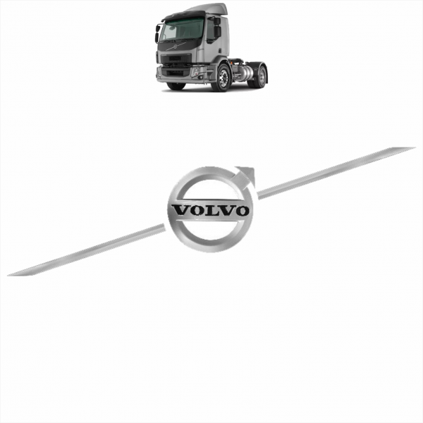 Emblema Transversal C/ Frisos P/ Grade Volvo Vm At...