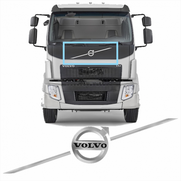 Emblema Transversal Grade Volvo Vm 2014 Acima Bl Fibras*