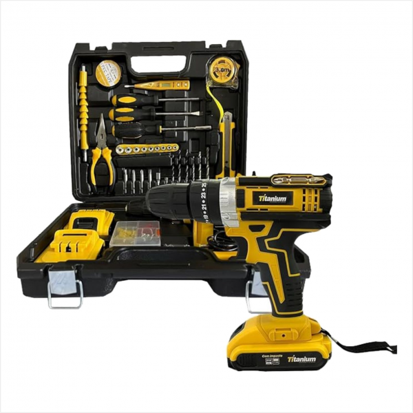 PARAFUSADEIRA IMPACTO 21V + KIT FERRAMENTAS 136 PE...
