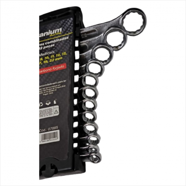 Kit Chave Combinada - 12 Pcs Titanium Do Brasil