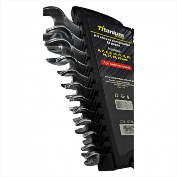 Kit Chave Combinada - 12 Pcs Titanium Do Brasil