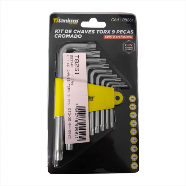 Kit De Chaves Torx 9 Pcs Titanium Do Brasil