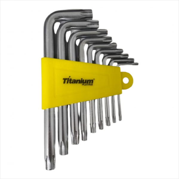 Kit De Chaves Torx 9 Pcs Titanium Do Brasil