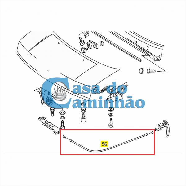 CABO DE ABERTURA DO CAPÔ - MERCEDES 709 / 912 - 6887507159