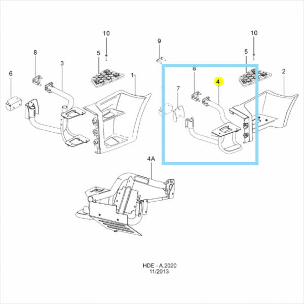 SUPORTE ESTRIBO LD - FORD CARGO CANAVIEIRO - BC4568200L95CA